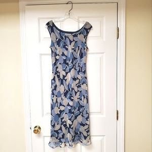 Maggy London Silk flowy blue dress sz 10